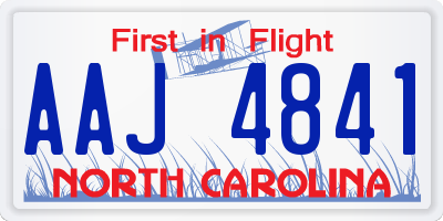 NC license plate AAJ4841