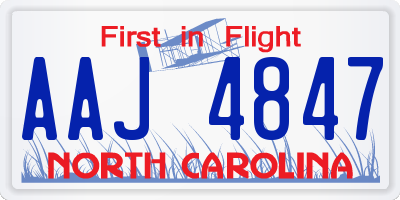 NC license plate AAJ4847