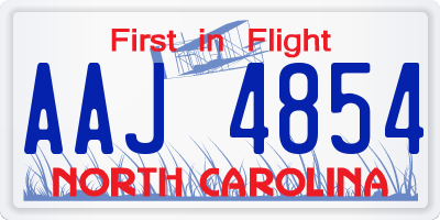 NC license plate AAJ4854