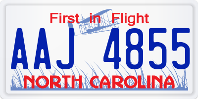 NC license plate AAJ4855