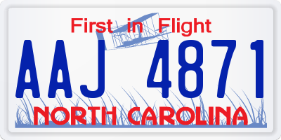 NC license plate AAJ4871