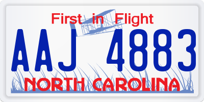 NC license plate AAJ4883