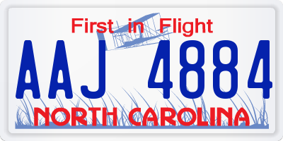 NC license plate AAJ4884