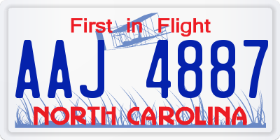 NC license plate AAJ4887