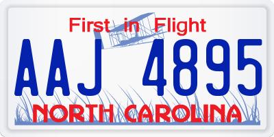 NC license plate AAJ4895