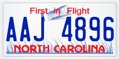 NC license plate AAJ4896