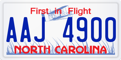 NC license plate AAJ4900