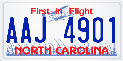 NC license plate AAJ4901