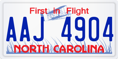 NC license plate AAJ4904