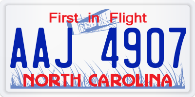 NC license plate AAJ4907