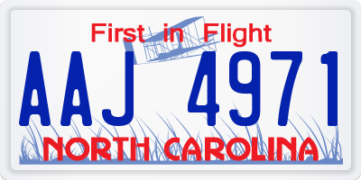 NC license plate AAJ4971