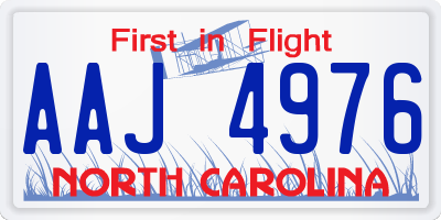 NC license plate AAJ4976