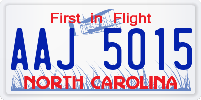NC license plate AAJ5015