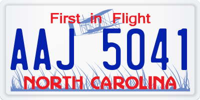 NC license plate AAJ5041
