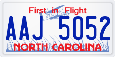 NC license plate AAJ5052