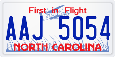 NC license plate AAJ5054
