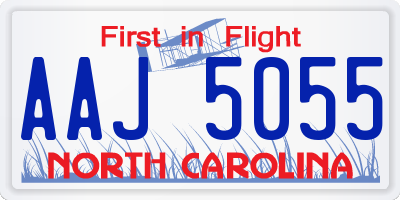 NC license plate AAJ5055