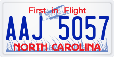 NC license plate AAJ5057