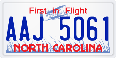 NC license plate AAJ5061