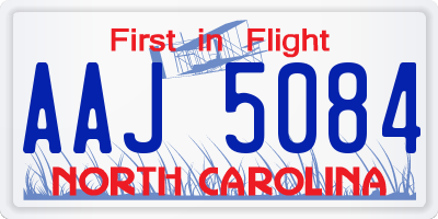 NC license plate AAJ5084