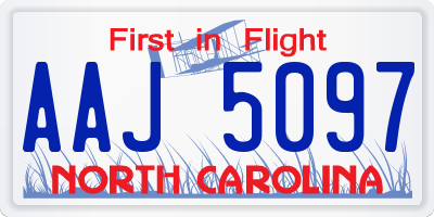 NC license plate AAJ5097