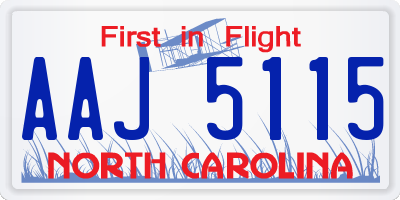 NC license plate AAJ5115