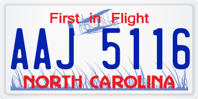 NC license plate AAJ5116