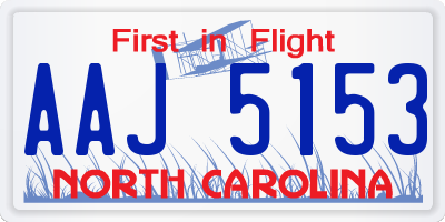 NC license plate AAJ5153