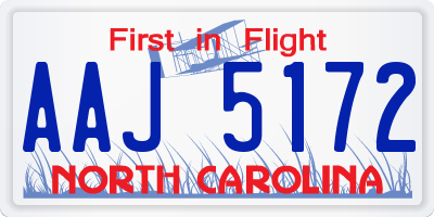 NC license plate AAJ5172