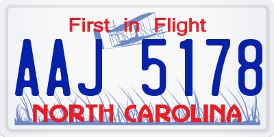 NC license plate AAJ5178