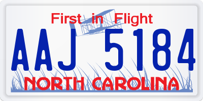 NC license plate AAJ5184