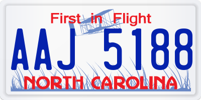 NC license plate AAJ5188