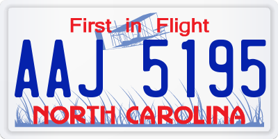 NC license plate AAJ5195