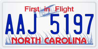 NC license plate AAJ5197