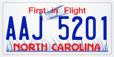 NC license plate AAJ5201