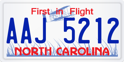 NC license plate AAJ5212