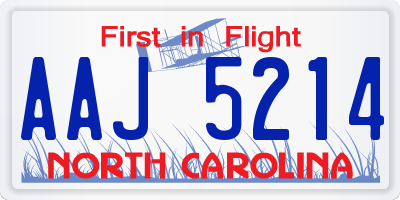 NC license plate AAJ5214