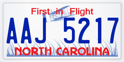 NC license plate AAJ5217