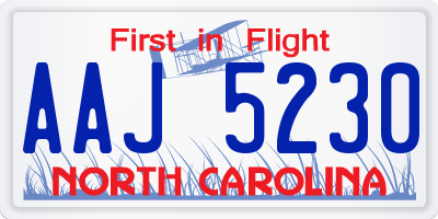 NC license plate AAJ5230