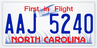 NC license plate AAJ5240
