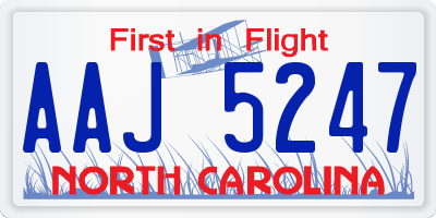 NC license plate AAJ5247
