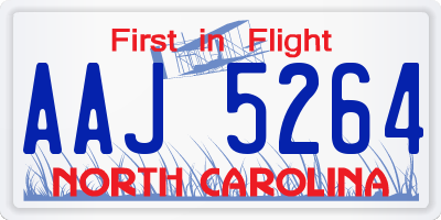 NC license plate AAJ5264
