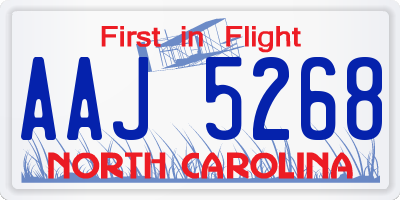 NC license plate AAJ5268