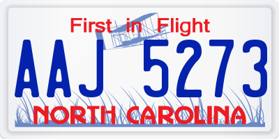 NC license plate AAJ5273