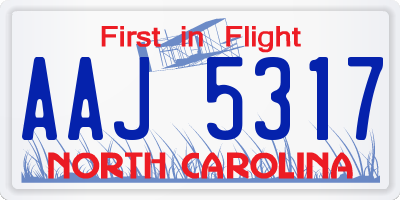 NC license plate AAJ5317