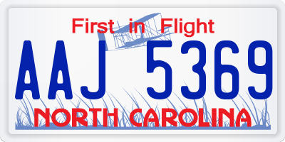 NC license plate AAJ5369