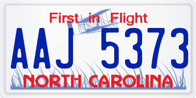 NC license plate AAJ5373