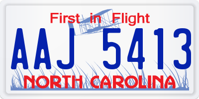 NC license plate AAJ5413