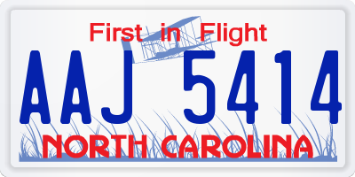 NC license plate AAJ5414