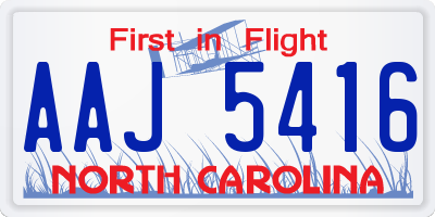 NC license plate AAJ5416